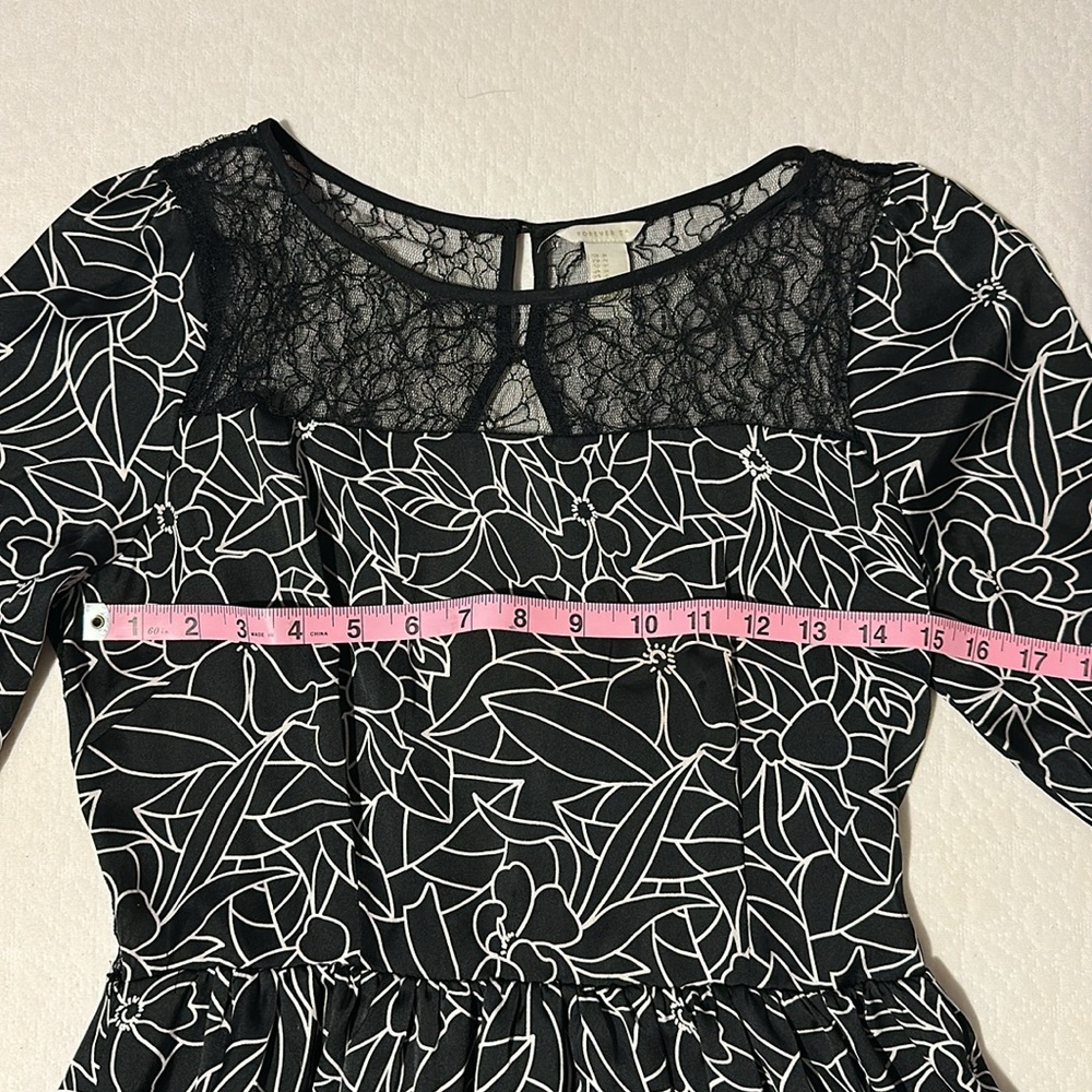 Forever 21- Black and White / Fit and Flare Dress - Picture 6 of 6